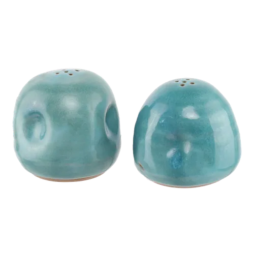 Turquoise Ceramic Salt & Pepper Set