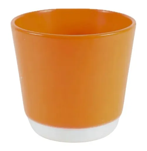 Bright Orange With White Base Ceramic Plant Pot