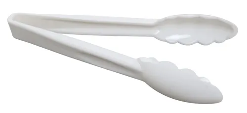 White Plastic Serving Tongs