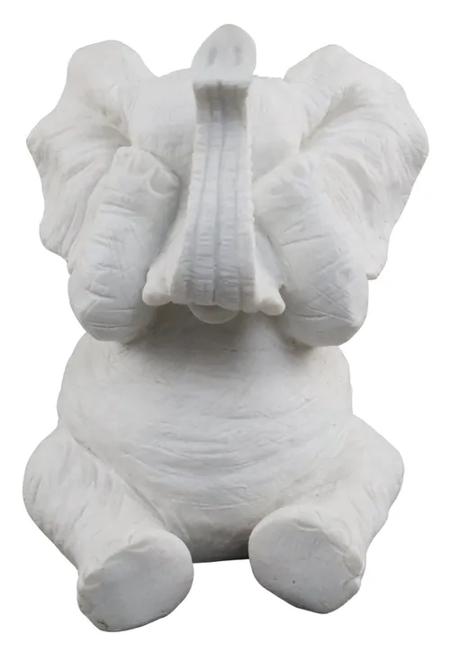 White Ceramic See No Evil Elephant