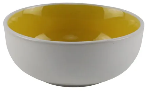 White Small Bowl With Yellow Interior