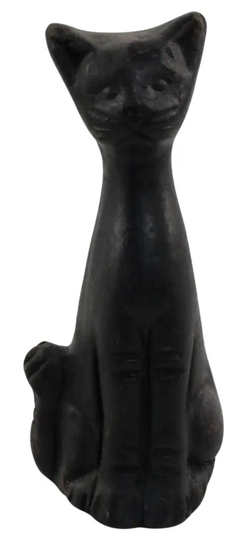 Black Lava Stone Cat - Large