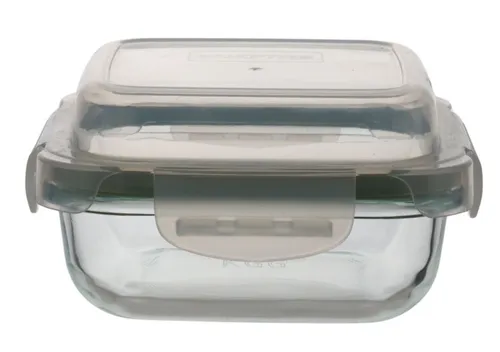 Clear Glass Storage Square Storage Container With Snap Lid