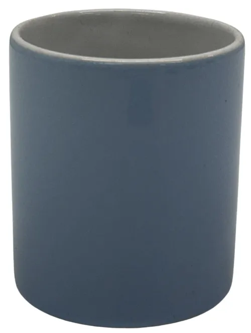 Flat Blue Ceramic Candle Holder