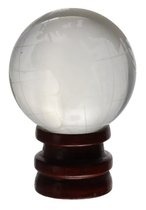 Etched Glass World Globe On Stand