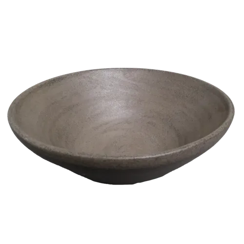 Wet Brown Cement Ceramic Serving Bowl