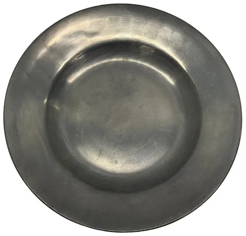 Silver Pewter Dinner Plate