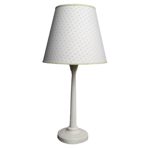 Cream Metal Table Lamp With Muted Pink Dotted Shade