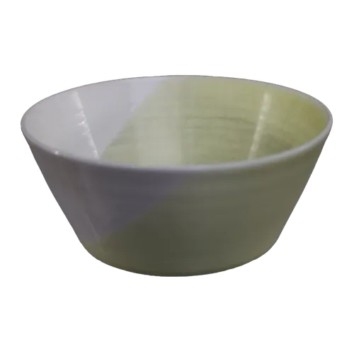 Lemon Yellow & White Swirl Ceramic Small Bowl