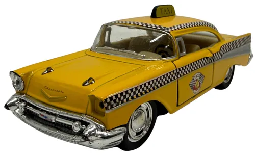 Yellow Metal Taxi Cab Car Model