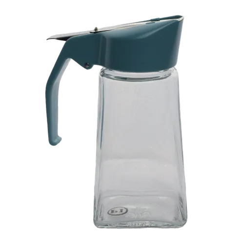 Powder Blue & Glass Syrup Dispenser