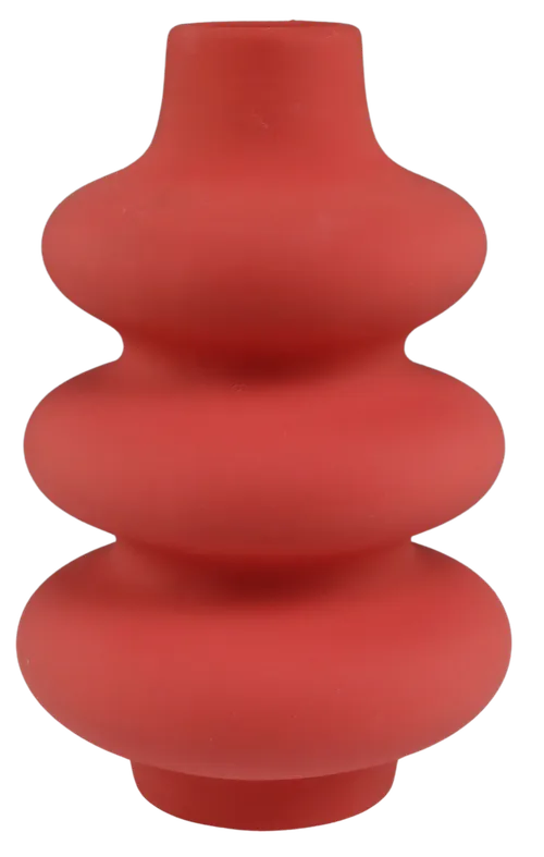Vivid Red Ceramic Vase