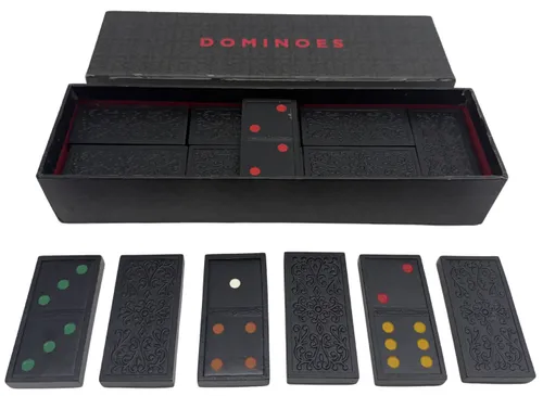 Black Dominoes Set In Black Box