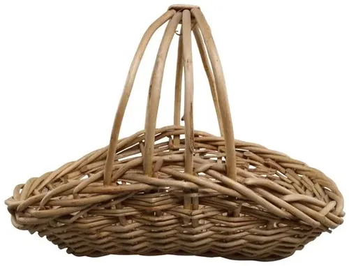 Natural Open Ended Wicker Basket With Handle
