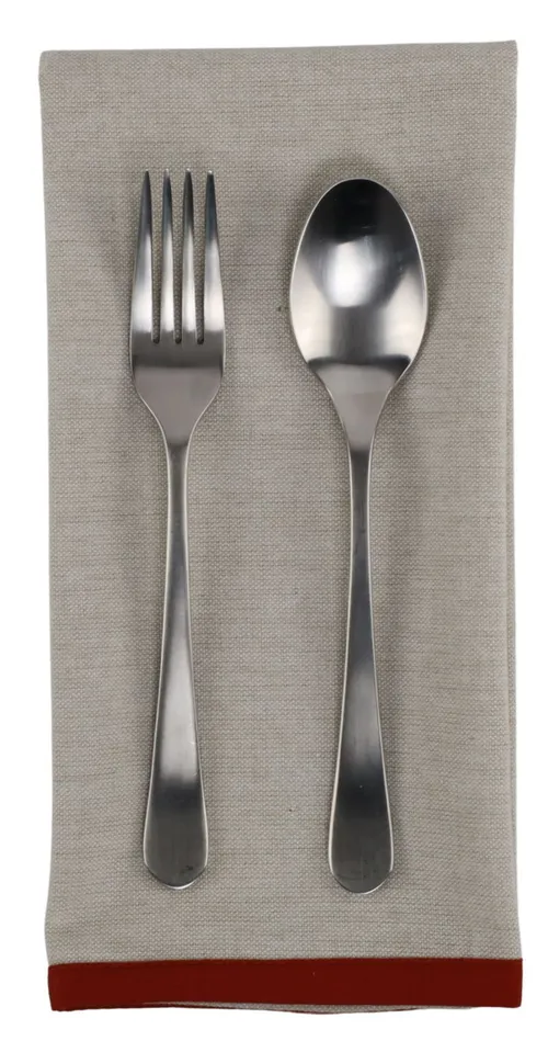 Neutral Napkin With Burnt Orange Trim