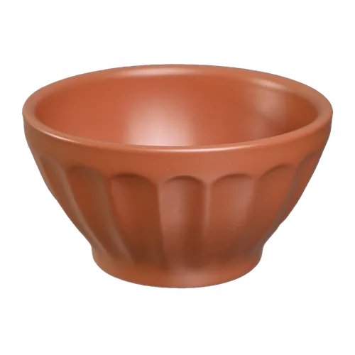 Matte Terracotta Scalloped Small Bowl