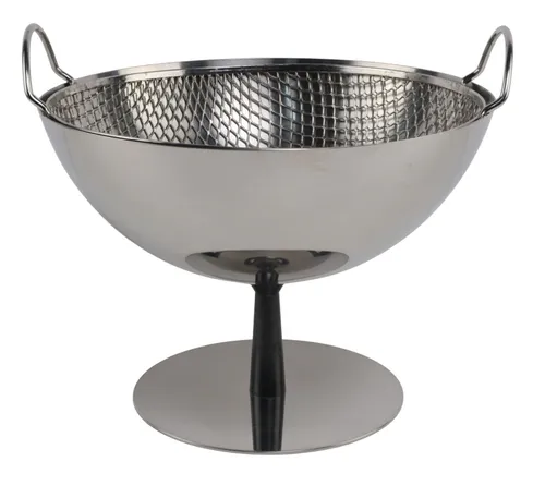Stainless Pedestal Fruit Bowl With Colander