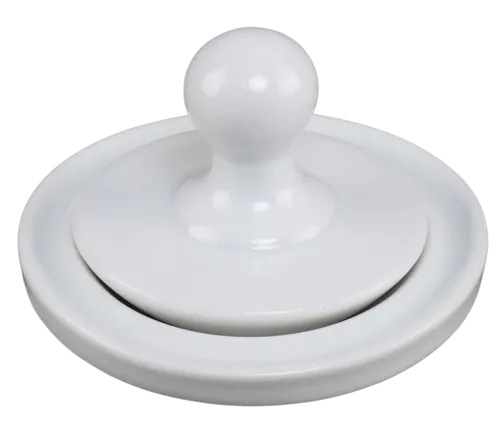 White Round Ceramic Mortar & Pestle