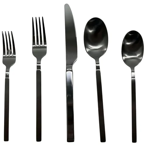 25 Piece Cutlery Set With Slim Brushed Metal Finish