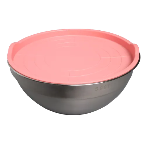 5.0 Quart Stainless Steel Mixing Bowl With Pink Lid