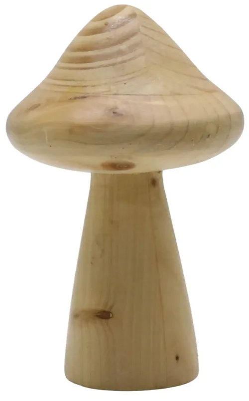 Light Wood Carved Mushroom