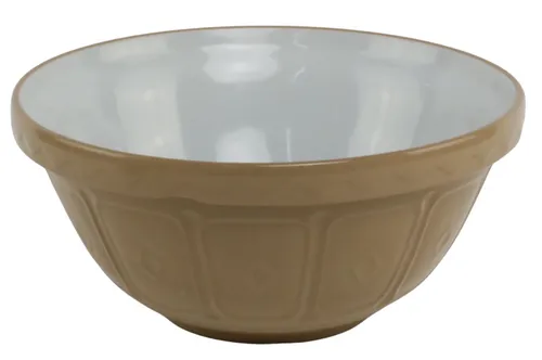 Beige Ceramic Diamond Pattern Mixing Bowl