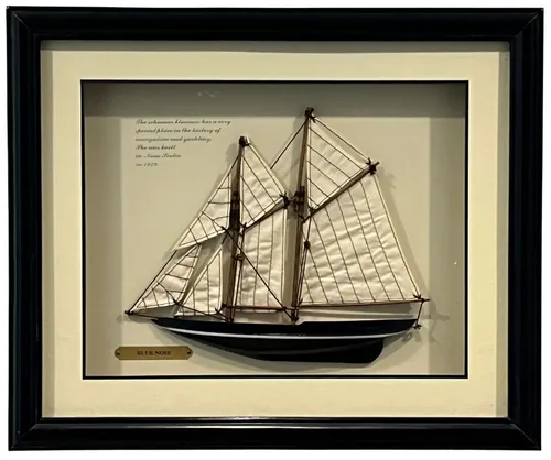 Ship In Black Shadowbox Frame