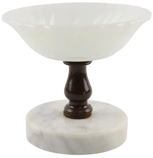 White Glass Soap Dish On Marble Base