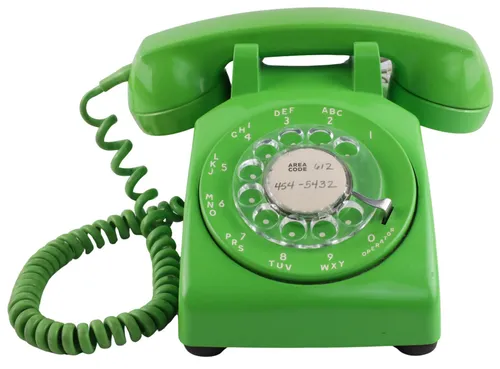 Lime Green Rotary Telephone