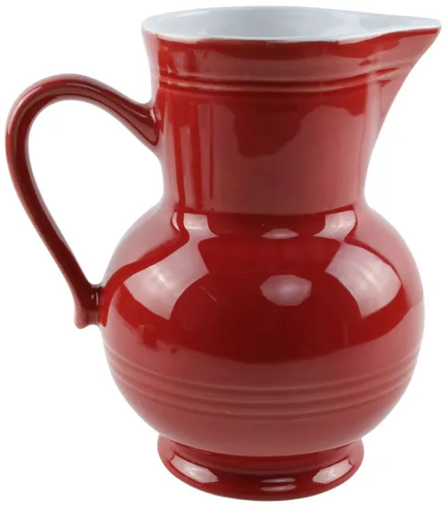 Deep Red Stoneware Pitcher