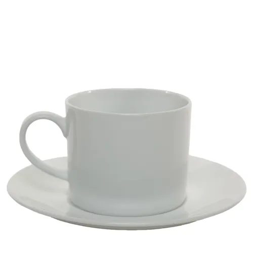 Short White Ceramic Saucer
