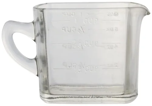 Vintage Clear Glass Rectangular Measuring Cup
