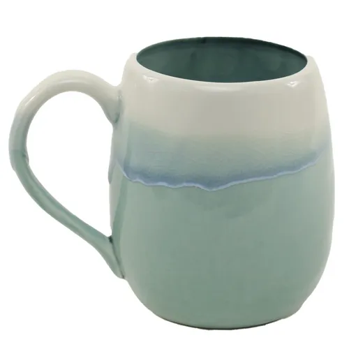 Blue & White Wave Ceramic Coffee Mug