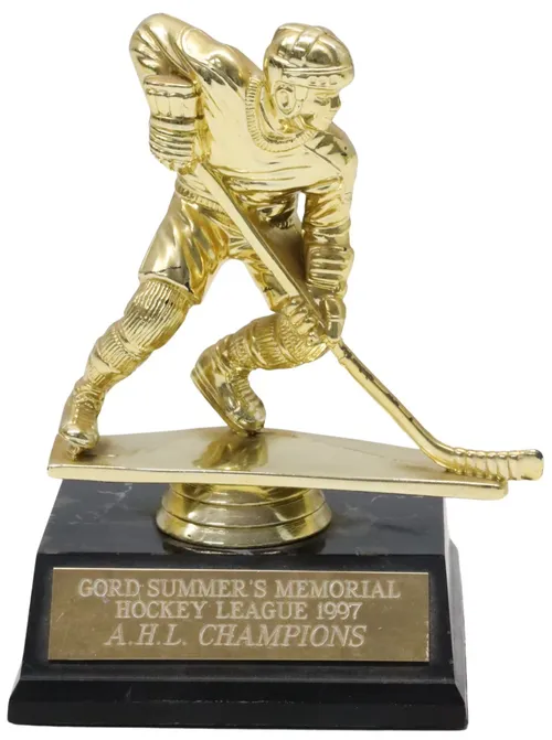 Gold Hockey Player On Black Base Trophy Award
