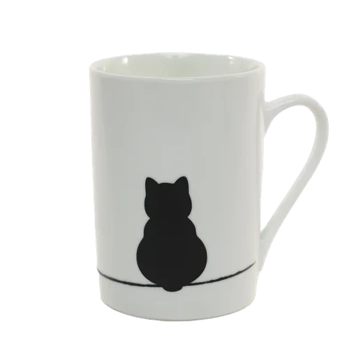One Black Cat On White Ceramic Mug