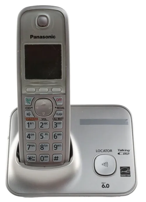 Matte Silver Cordless Phone With Dock