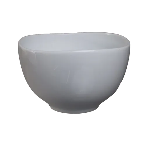 White Squared Round Cereal Bowl