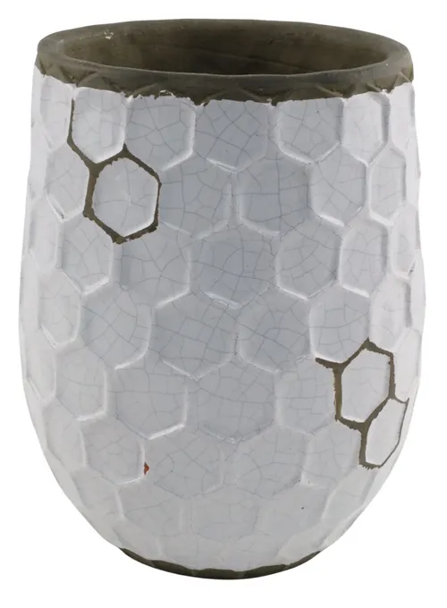 White Honeycomb Ceramic Vase -  Small