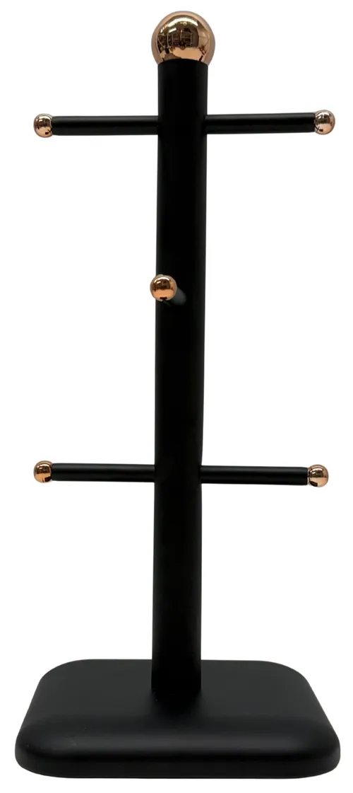 Black Metal & Rose Gold Mug Tree