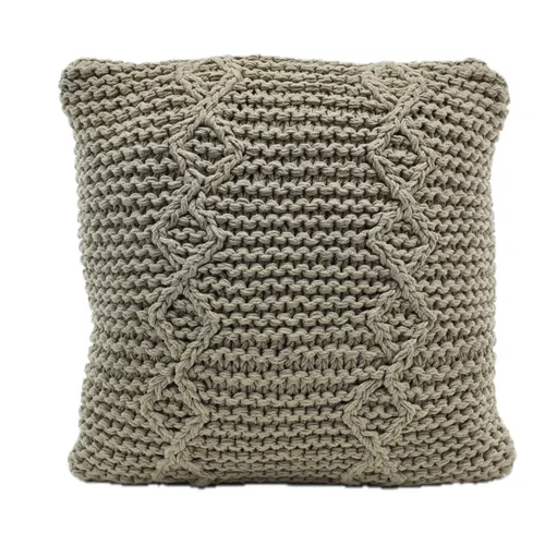 Taupe Braided Weave Throw Pillow