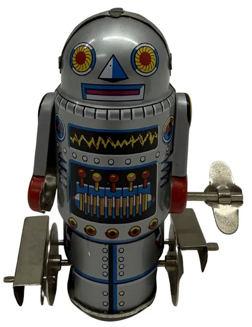 Tin Windup Silver Robot