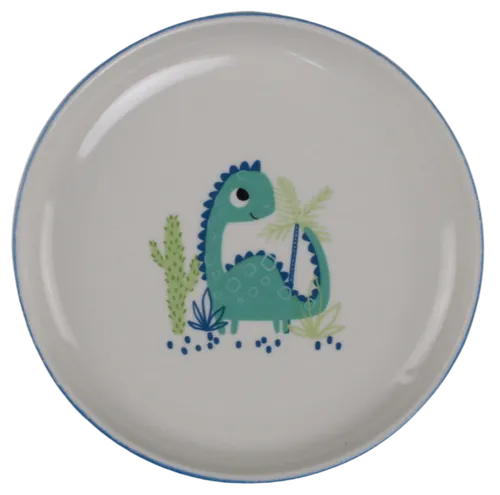 White Dinosaur Kids Plate