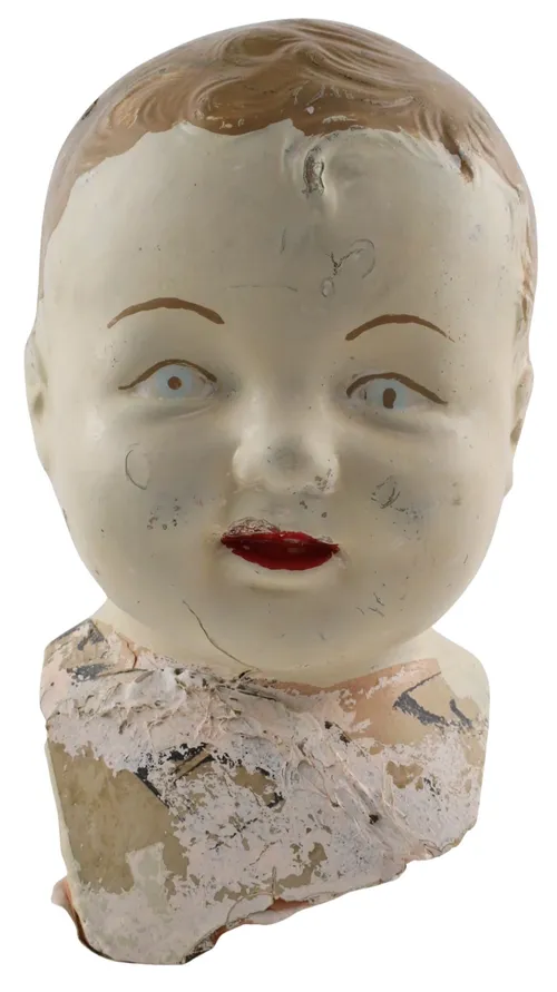 Antique Composition Doll Head - L