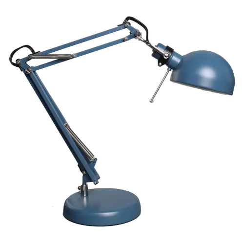 Blue Spring Loaded Articulating Desk Lamp