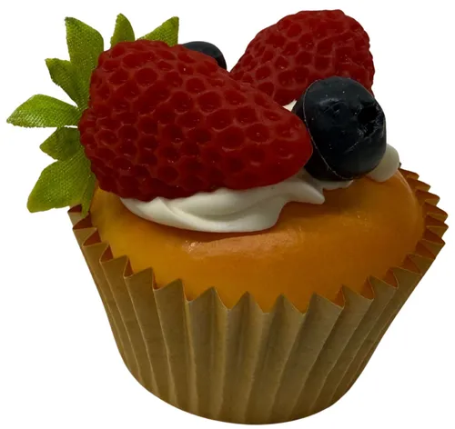 Artificial Strawberry & Blueberry Cupcake