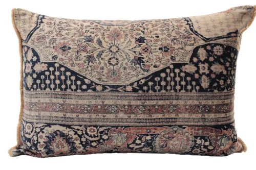 Bohemian Pink Velvet Tapestry Throw Pillow