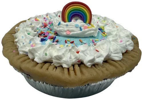 Artificial Rainbow Confetti Whip Cream Pie