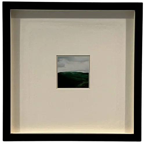Green Hills In White Frame