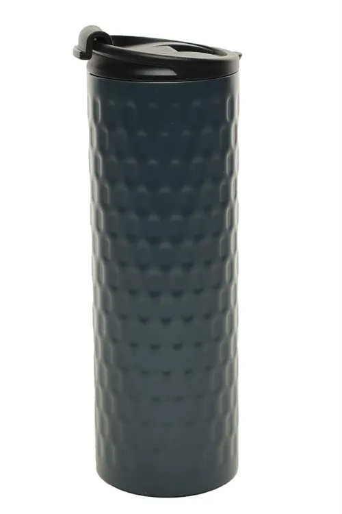 Navy Ship Blue Dimpled Metal Travel Mug