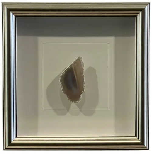 Natural Agate Slice In Silver Shadowbox Frame